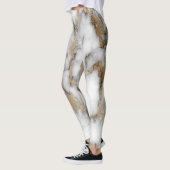 Cool Trendy White Gold Marble Pattern Leggings (Links)