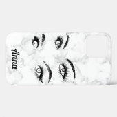 Cool Trendy White Marble, Eyes Case-Mate iPhone Case (Achterkant (horizontaal))