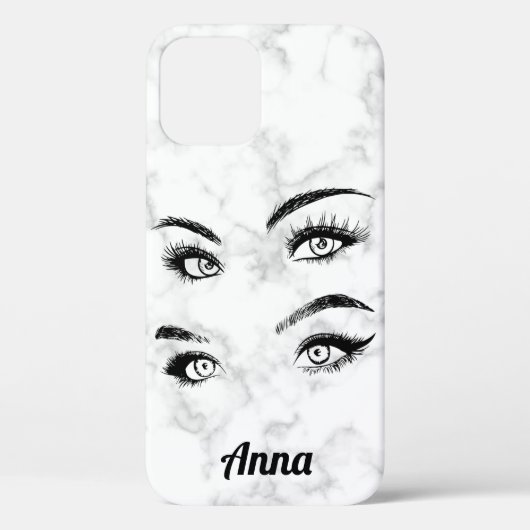 Cool Trendy White Marble, Eyes Case-Mate iPhone Case (Achterkant)