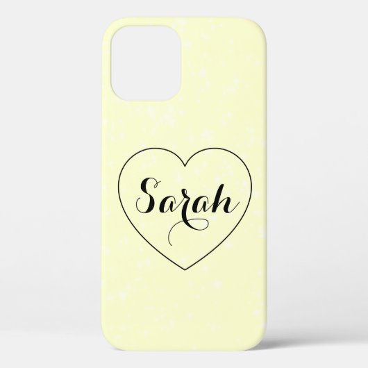Cool Trendy Yellow, Heart Case-Mate iPhone Case (Achterkant)