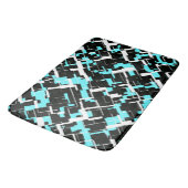 Cool trendy zwart wit blauw patroon badmat (Gekanteld)