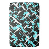 Cool trendy zwart wit blauw patroon badmat (Voorkant Verticaal)