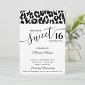 Cool Trendy zwarte witte luipaard, zoet 16 Kaart (Staand voorkant)