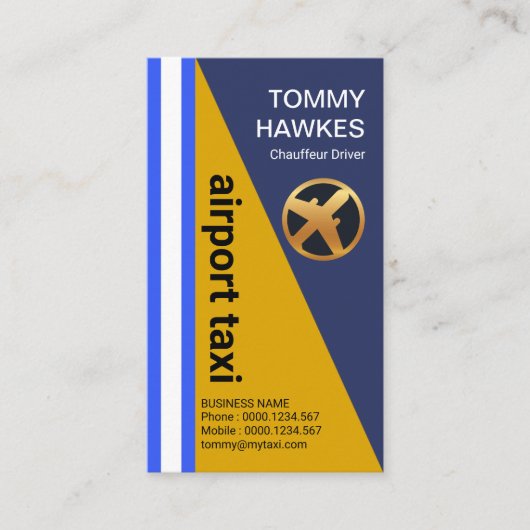 Cool Triangle Rocket Airplane Airport Taxi Visitekaartje (Voorkant)