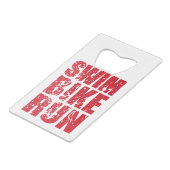 Cool triathlon ontwerp creditkaart flessenopener (Achterkant Gekanteld)