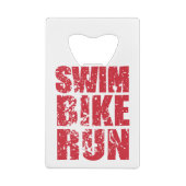 Cool triathlon ontwerp creditkaart flessenopener (Achterkant)
