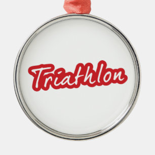 Cool Triathlon-ontwerp Metalen Ornament