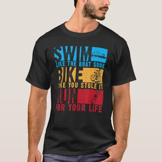 Cool Triathlon voor mannen Swim Bike run Race T-shirt (Voorkant)