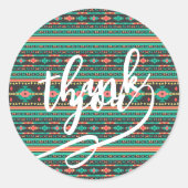 Cool tribal ethnic geometric pattern ronde sticker (Voorkant)