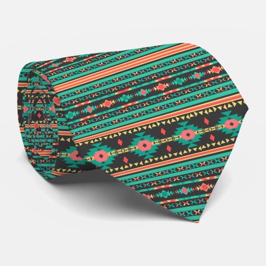 Cool tribal ethnic geometric pattern stropdas (Opgerold)
