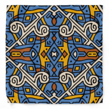 Cool tribal l Kleurenblauw en geel Etnisch