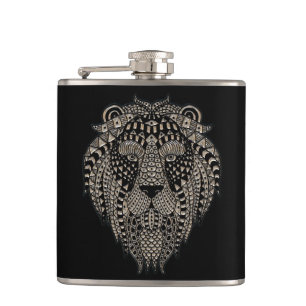 Cool Tribal Metallic Leeuwenkop Heupfles