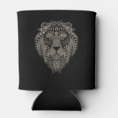 Cool Tribal Metallic Lion Head Personalised Blikjeskoeler (Achterkant)