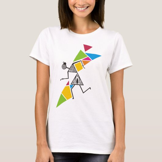 Cool Tribal Warli T-Shirt - Dans & Muziek (Voorkant)