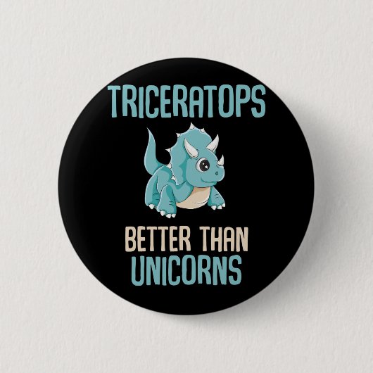 Cool Triceratops Fan Dinosaur Boys Ronde Button 5,7 Cm (Voorkant)