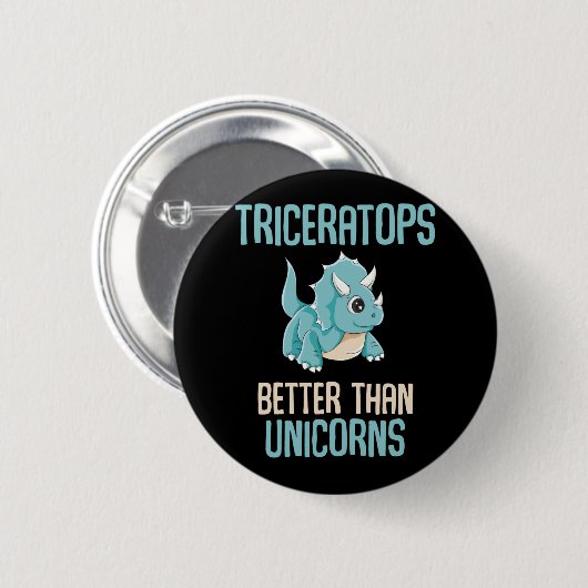 Cool Triceratops Fan Dinosaur Boys Ronde Button 5,7 Cm (Voorkant /achterkant)