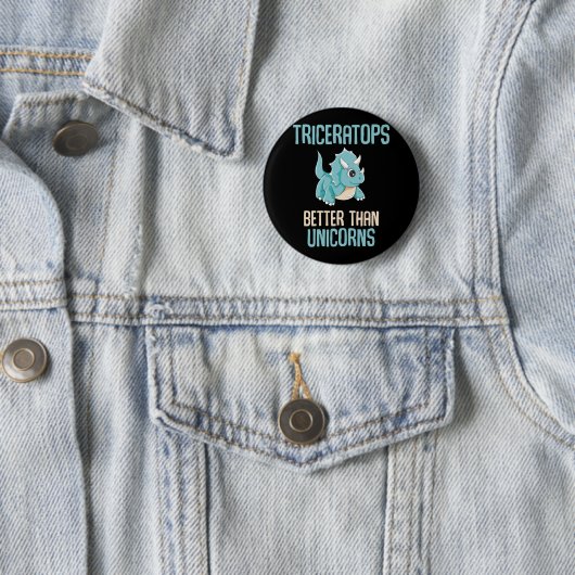 Cool Triceratops Fan Dinosaur Boys Ronde Button 5,7 Cm (In situ)