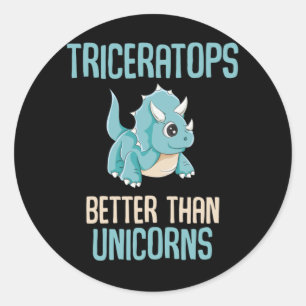 Cool Triceratops Fan Dinosaur Boys Ronde Sticker