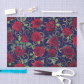 Cool Trippy Glitch Damask Red Rose Bright Modern Tissuepapier (Craft)