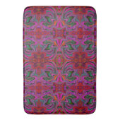 Cool Trippy Magenta, Red en Green Wavy Pattern Badmat (Voorkant Verticaal)