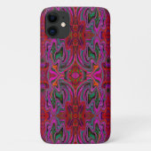 Cool Trippy Magenta, Red en Green Wavy Pattern Case-Mate iPhone Case (Achterkant)