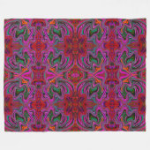 Cool Trippy Magenta, Red en Green Wavy Pattern Fleece Deken (Voorkant (Horizontaal))