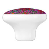 Cool Trippy Magenta, Red en Green Wavy Pattern Keramische Knop (Zijkant)