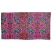 Cool Trippy Magenta, Red en Green Wavy Pattern Kussensloop (Voorkant-Links)
