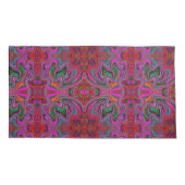 Cool Trippy Magenta, Red en Green Wavy Pattern Kussensloop (Achterkant-Links)