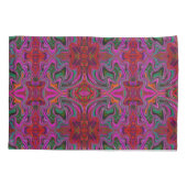 Cool Trippy Magenta, Red en Green Wavy Pattern Kussensloop (Achterkant)