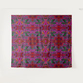 Cool Trippy Magenta, Red en Green Wavy Pattern Wandkleed (Voorkant (horizontaal))