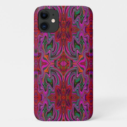 Cool Trippy Magenta, Rood en Groen Golfpatroon Case-Mate iPhone Case (Achterkant)