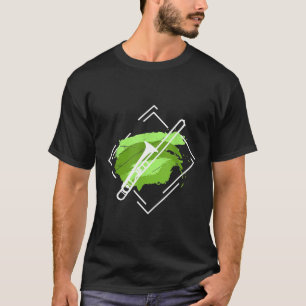 Cool Trombone Art Silhouet Grappige Messing Slogan T-shirt