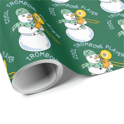 Cool Trombone Player Cadeaupapier (Rol Hoek)