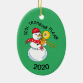 Cool Trombone Player Keramisch Ornament (Achterkant)