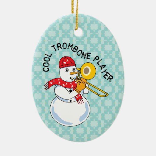 Cool Trombone Player Keramisch Ornament (Achterkant)