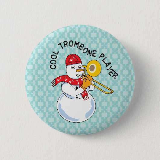Cool Trombone Player Ronde Button 5,7 Cm (Voorkant)