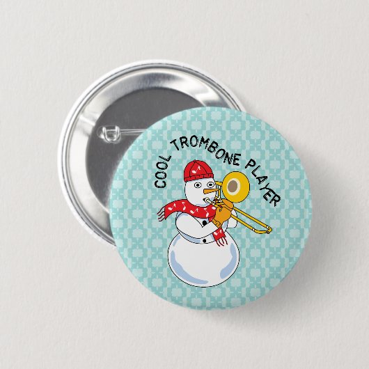 Cool Trombone Player Ronde Button 5,7 Cm (Voorkant /achterkant)