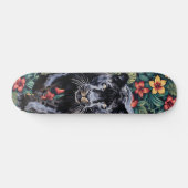 Cool Tropical Floral Panther's Head Skateboard (Horizontaal)