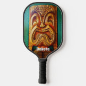 Cool Tropical Hawaii Tiki Vet Typografie Naam Pickleball Paddle (Achterkant)