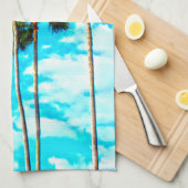 Cool Tropical Palm Trees Blue Sky Theedoek (Quarter Fold)
