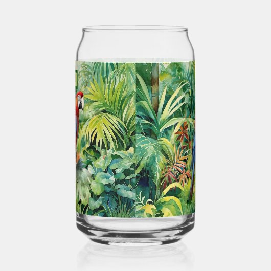 Cool Tropical Parrot liefhebbers voeg naam toe Blikvorm Glas (Links)