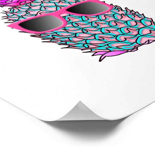 Cool Tropical Pineappel Poster (Hoek)