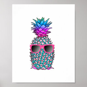 Cool Tropical Pineappel Poster