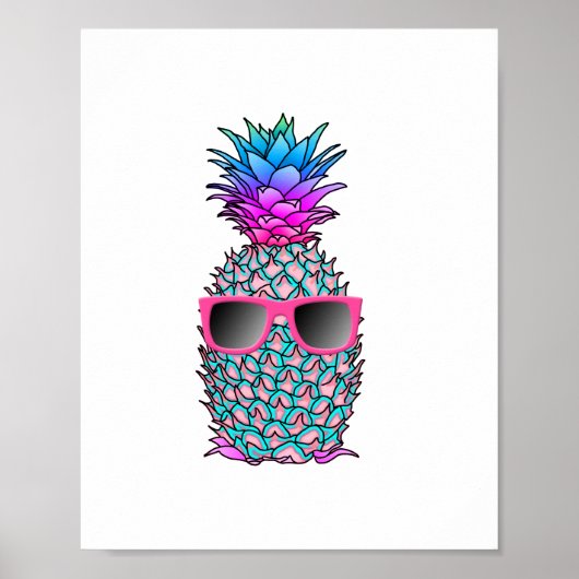 Cool Tropical Pineappel Poster (Voorkant)