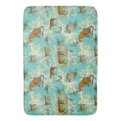 Cool Tropical Safari Wild Cats Tiger Blauwgroen Bl Badmat (Voorkant Verticaal)