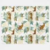 Cool Tropical Safari Wild Cats Tiger Leopard Fleece Deken (Voorkant (Horizontaal))