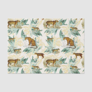 Cool Tropical Safari Wild Cats Tiger Leopard Tissuepapier