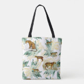 Cool Tropical Safari Wild Cats Tiger Leopard Tote Bag (Achterkant)