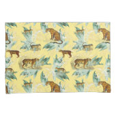 Cool Tropical Safari Wild Cats Tiger Yellow Kussensloop (Voorkant-Rechts)